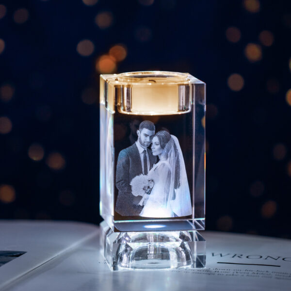 3D Engraved Photo Candle Wedding Keepsake Memorial Candle Holder - Image 6