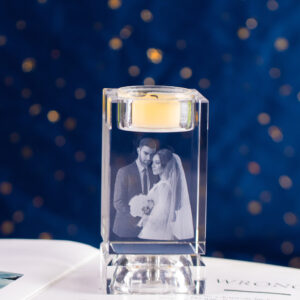 3D Engraved Photo Candle Wedding Keepsake Memorial Candle Holder