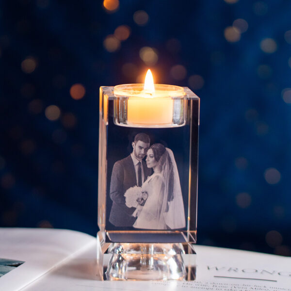 3D Engraved Photo Candle Wedding Keepsake Memorial Candle Holder - Image 4