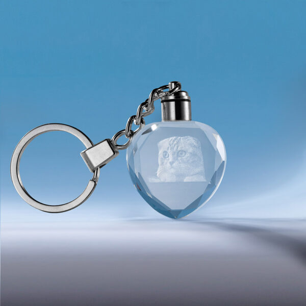 Personalized Photo Crystal Love Keychain 2D - Image 3