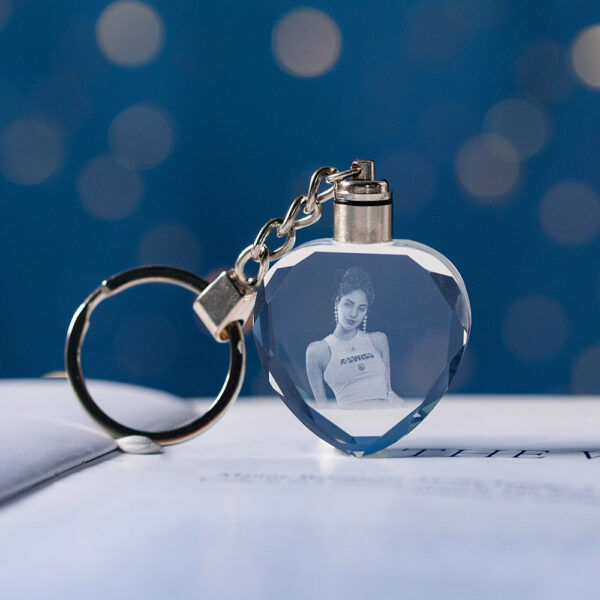 Personalized Photo Crystal Love Keychain 2D - Image 4
