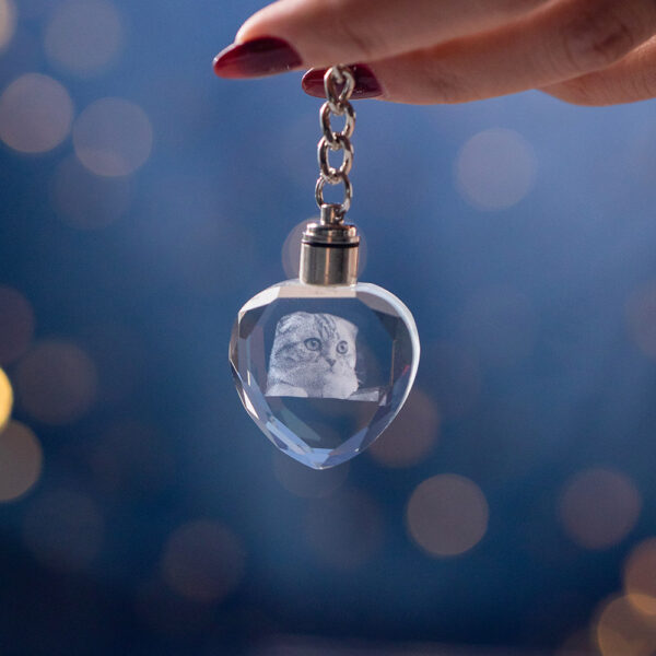 Personalized Photo Crystal Love Keychain 2D - Image 2