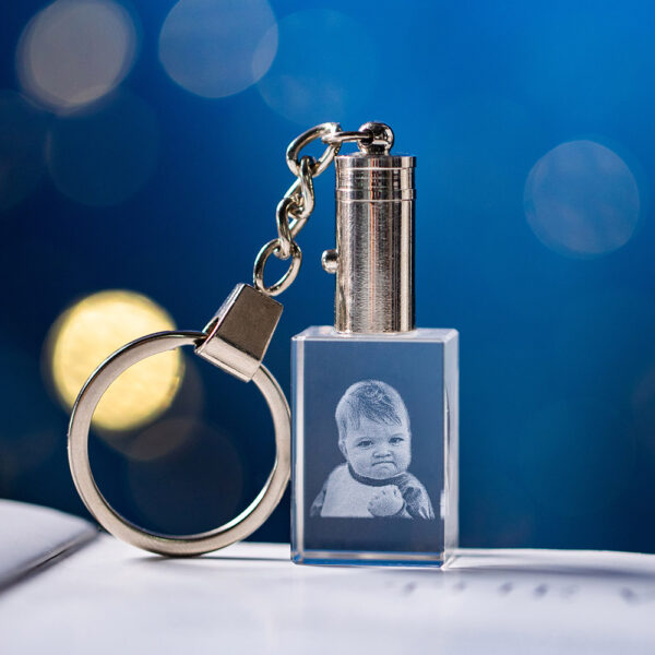 2D Rectangle or Heart-shaped Crystal Keychain - Image 3