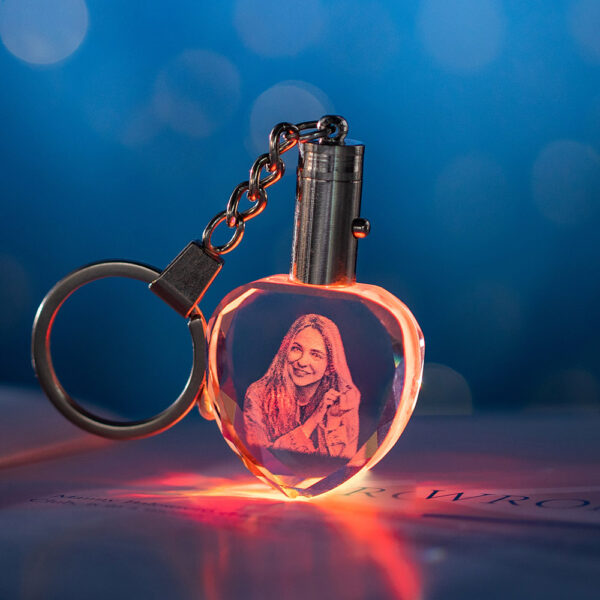 2D Rectangle or Heart-shaped Crystal Keychain - Image 2