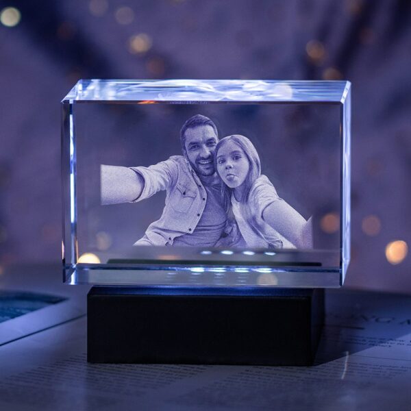 Father's Day 3D Crystal Photo Engraved Gift - Image 2