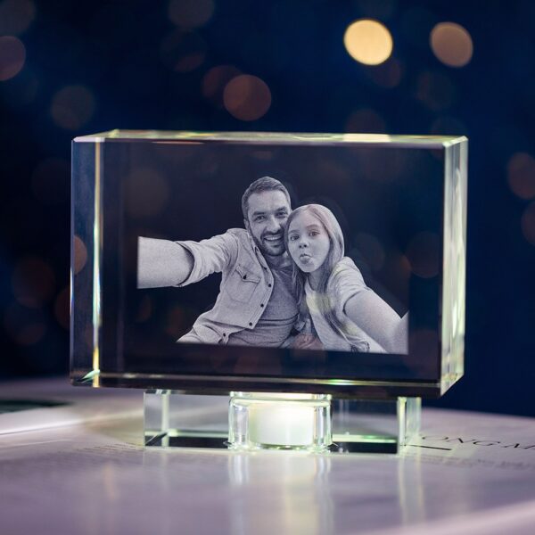Father's Day 3D Crystal Photo Engraved Gift - Image 5