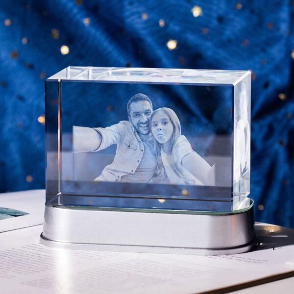 Father's Day 3D Crystal Photo Engraved Gift - Image 4