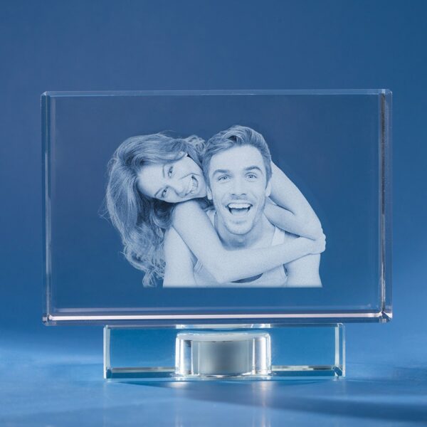 Custom 3D Crystal Photo Engraved Gift for Couple - Image 5
