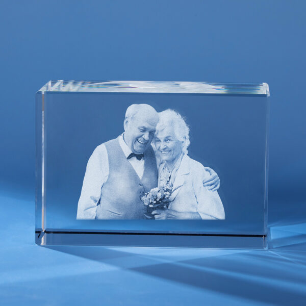 Golden Anniversary 3D Crystal Photo Engraved Gift - Image 6