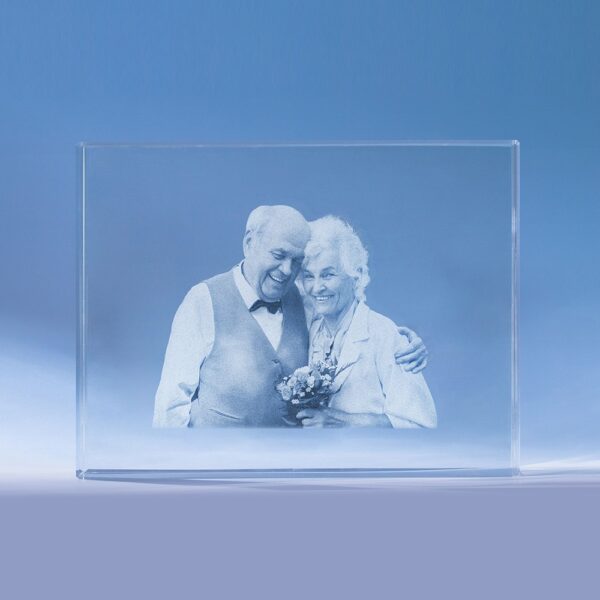Golden Anniversary 3D Crystal Photo Engraved Gift - Image 5