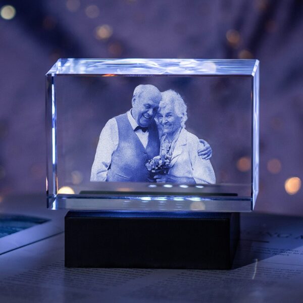 Golden Anniversary 3D Crystal Photo Engraved Gift - Image 7