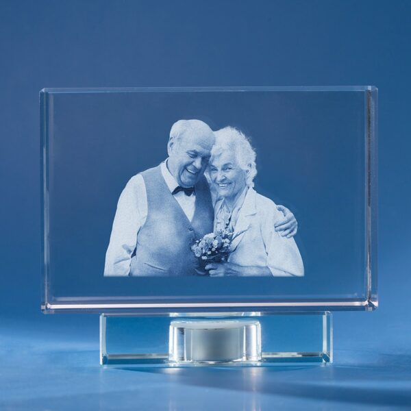Golden Anniversary 3D Crystal Photo Engraved Gift - Image 3