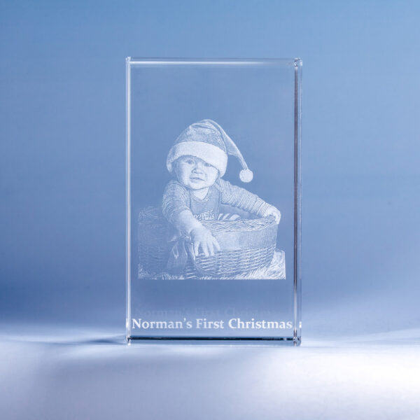 Baby's First Christmas 3D Crystal Photo Engraved Gift - Image 5