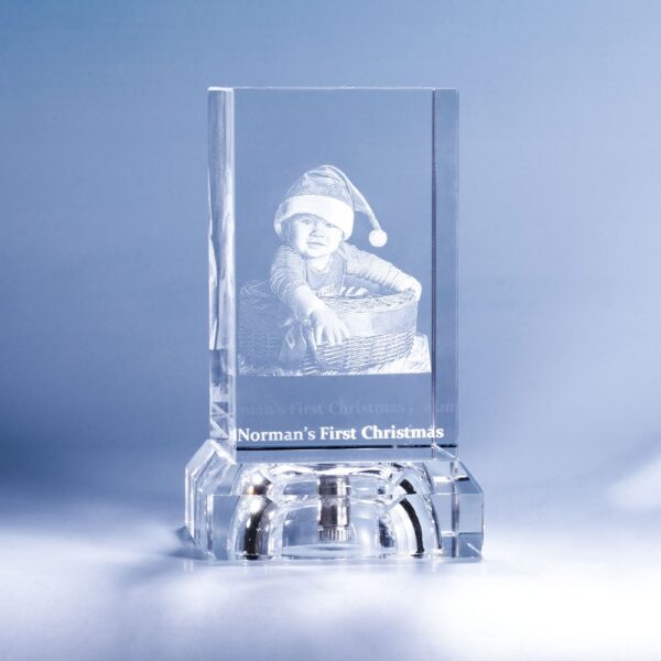 Baby's First Christmas 3D Crystal Photo Engraved Gift - Image 2