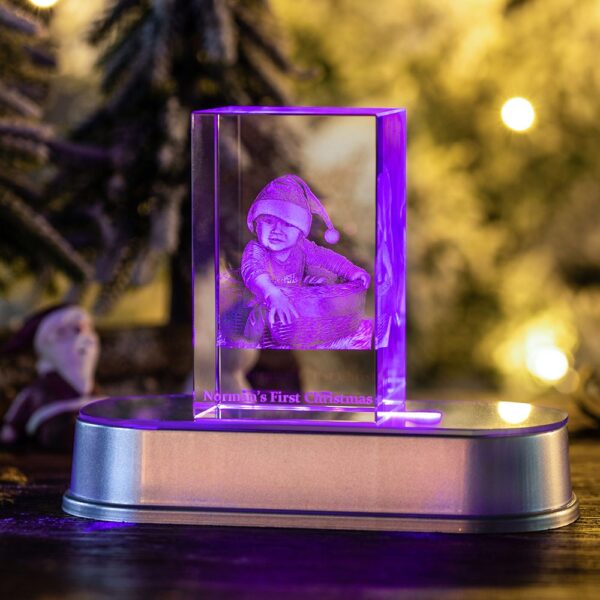 Baby's First Christmas 3D Crystal Photo Engraved Gift - Image 6