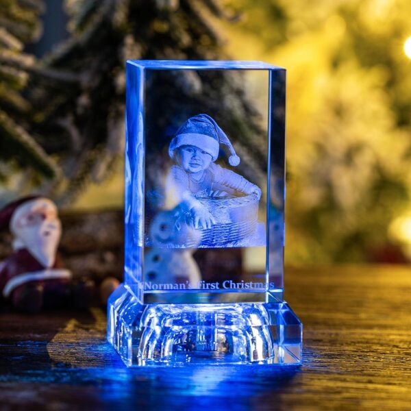 Baby's First Christmas 3D Crystal Photo Engraved Gift - Image 7